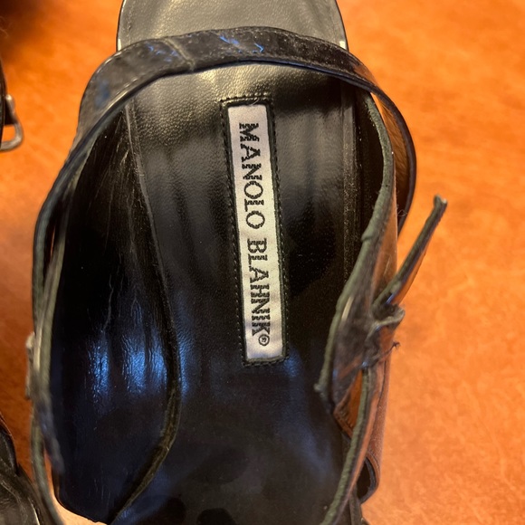 Manolo Blahnik black heel straps sandal - Picture 2 of 4
